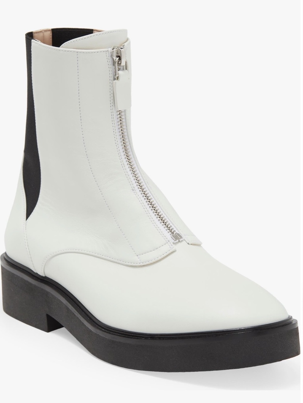 Stuart Weitzman Lodge White Front-Zip Boot for Women -size 9